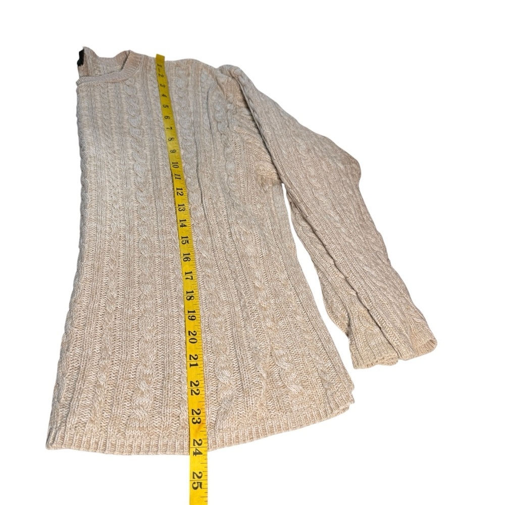 Bushwacker VTG Cable Knit Sweater Oatmeal Cream Size Medium Fisherman Cotton - Picture 7 of 11